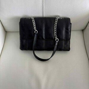 Zara Black Vegan Leather Shoulder Bag